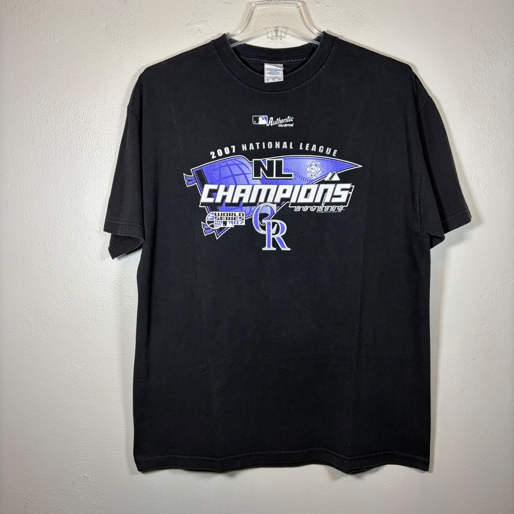 Colorado Rockies 2007 NL Champions MLB T-Shirt Mens XL Black World Series AAA